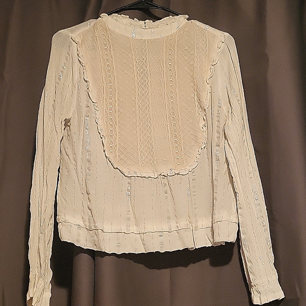 Abercrombie & Fitch long sleeve cream shirt